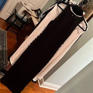 Black column dress side buttons Small S